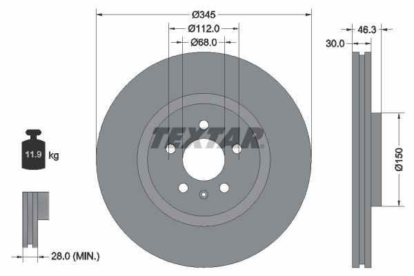 TEXTAR Bremžu diski 92143903