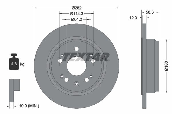 TEXTAR Тормозной диск 92144500