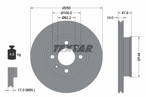 TEXTAR Bremžu diski 92144700