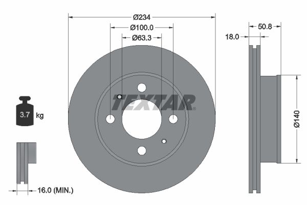 TEXTAR Bremžu diski 92146800