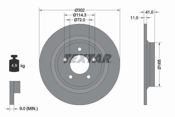 TEXTAR Тормозной диск 92148200