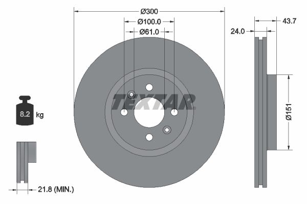 TEXTAR Тормозной диск 92149503