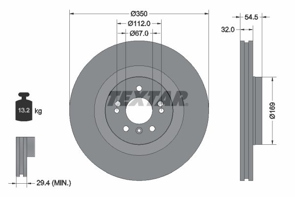 TEXTAR Тормозной диск 92150705