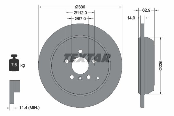 TEXTAR Тормозной диск 92150803