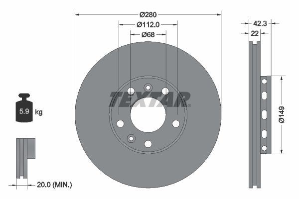 TEXTAR Bremžu diski 92152200