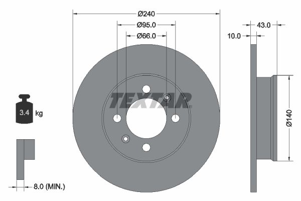 TEXTAR Bremžu diski 92152500