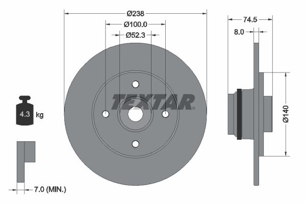 TEXTAR Bremžu diski 92154003