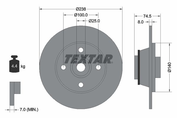 TEXTAR Bremžu diski 92154100