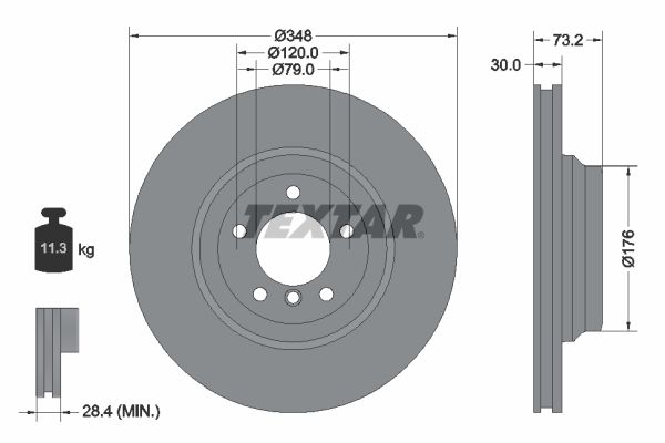 TEXTAR Тормозной диск 92155303