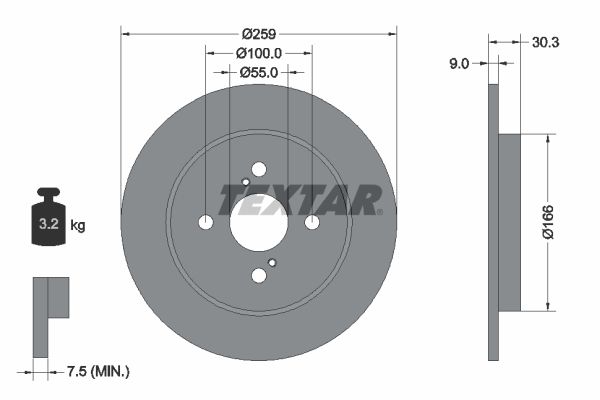 TEXTAR Тормозной диск 92156300