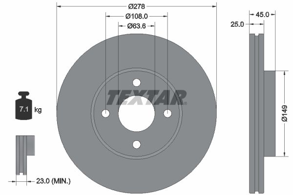 TEXTAR Bremžu diski 92159003