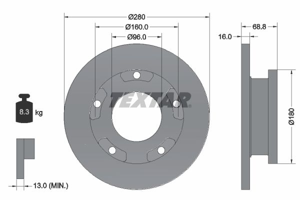 TEXTAR Bremžu diski 92159100