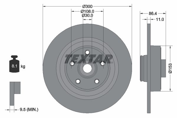 TEXTAR Тормозной диск 92159803