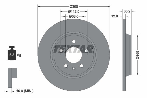 TEXTAR Тормозной диск 92160103