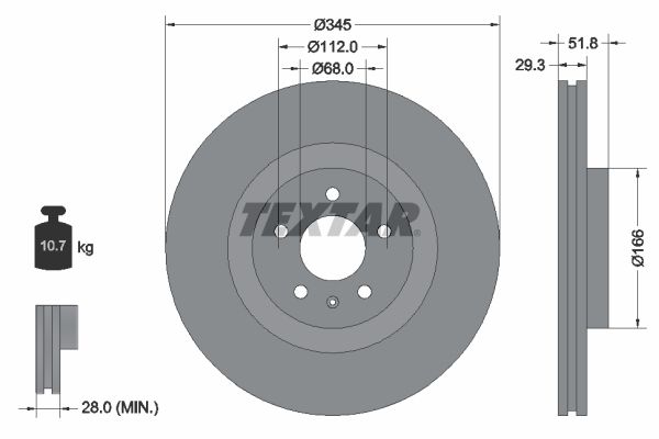 TEXTAR Bremžu diski 92160203