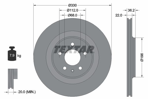 TEXTAR Bremžu diski 92160303