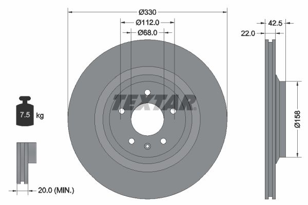 TEXTAR Bremžu diski 92160403