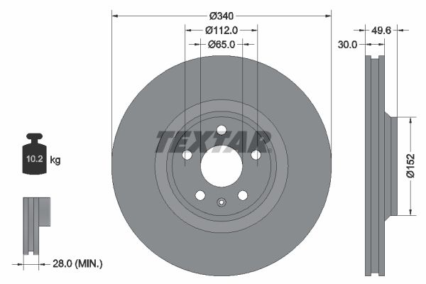 TEXTAR Bremžu diski 92160503