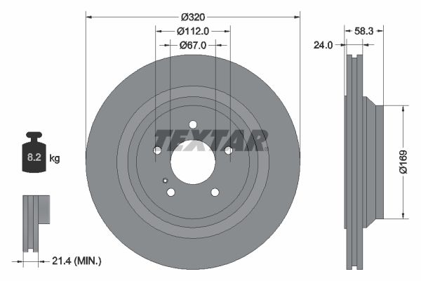 TEXTAR Тормозной диск 92160703