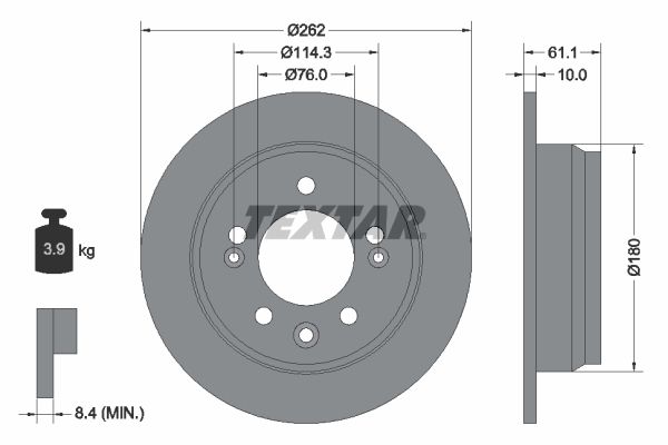 TEXTAR Тормозной диск 92161703