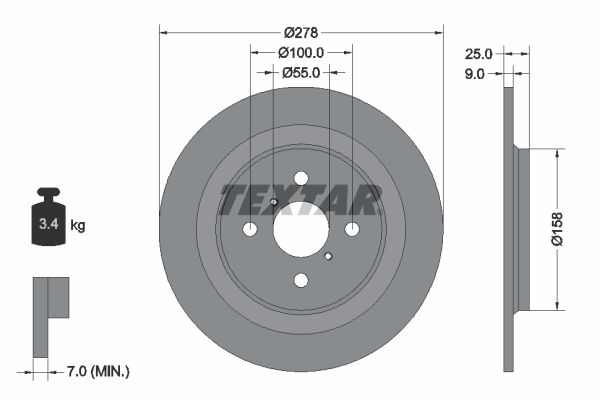TEXTAR Bremžu diski 92161900