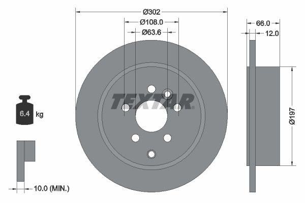 TEXTAR Bremžu diski 92162703