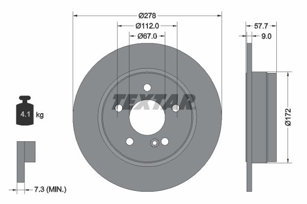 TEXTAR Тормозной диск 92163100