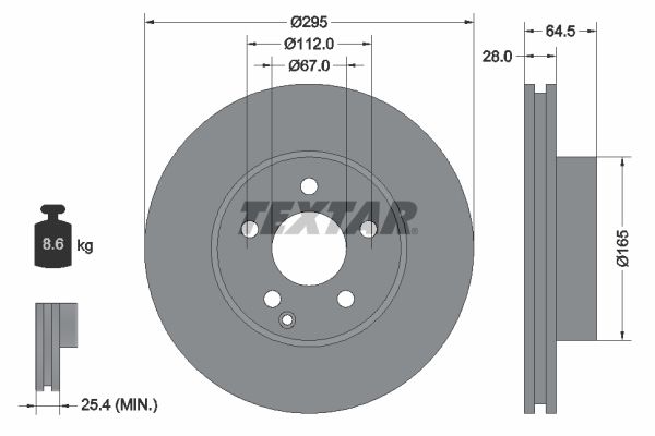 TEXTAR Тормозной диск 92163203