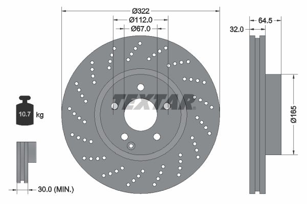 TEXTAR Тормозной диск 92163403