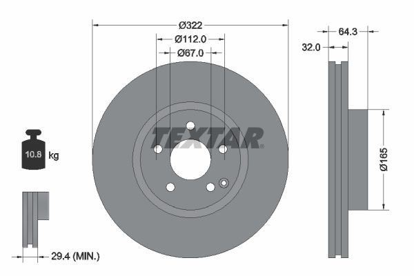 TEXTAR Bremžu diski 92163503