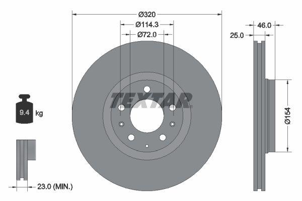 TEXTAR Bremžu diski 92166300