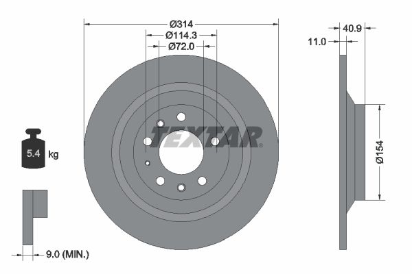 TEXTAR Тормозной диск 92166400