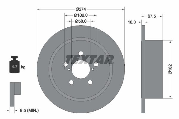 TEXTAR Тормозной диск 92167800