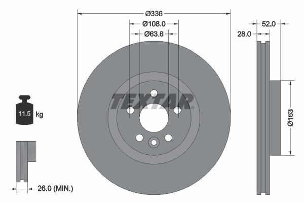 TEXTAR Bremžu diski 92168203