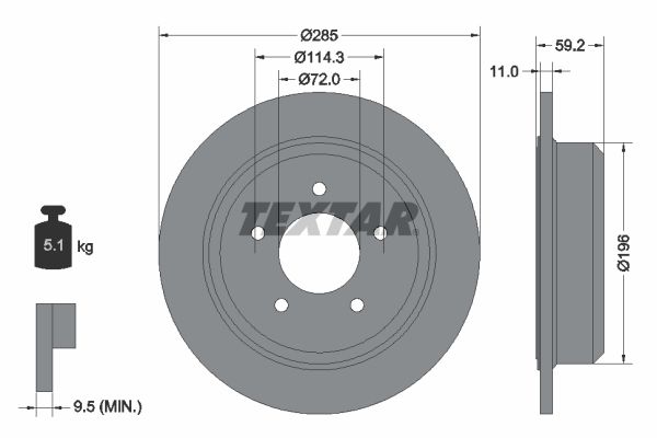 TEXTAR Bremžu diski 92169403