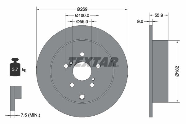 TEXTAR Тормозной диск 92170403