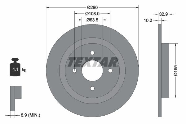 TEXTAR Bremžu diski 92172403
