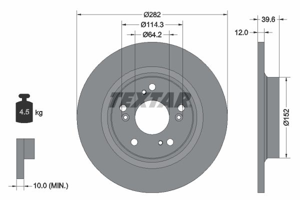 TEXTAR Bremžu diski 92173403