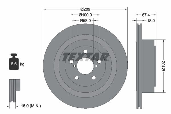 TEXTAR Bremžu diski 92173603