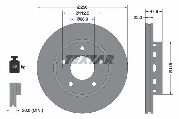 TEXTAR Тормозной диск 92174203