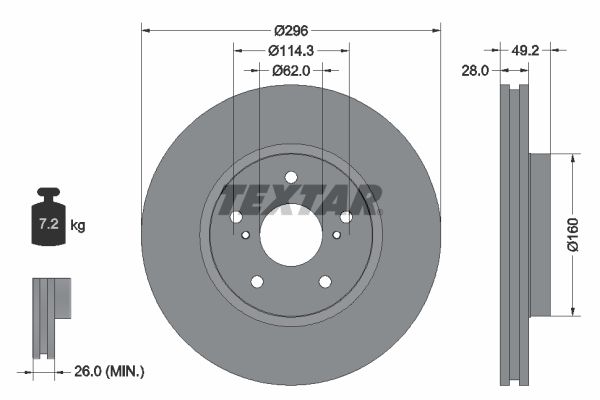 TEXTAR Bremžu diski 92174303