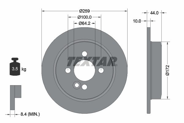 TEXTAR Тормозной диск 92175003