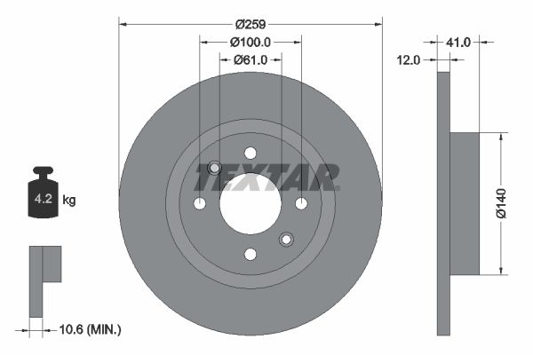TEXTAR Тормозной диск 92175100