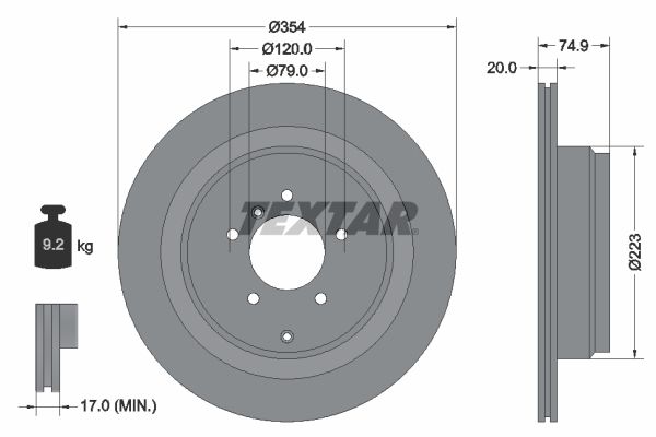 TEXTAR Тормозной диск 92175500