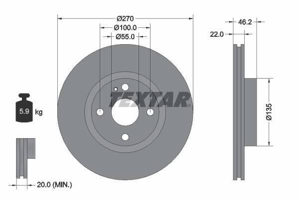 TEXTAR Тормозной диск 92175900