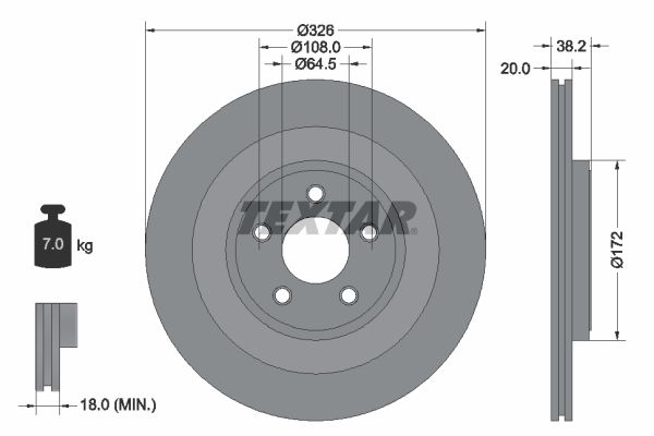 TEXTAR Тормозной диск 92178003
