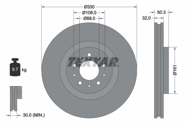 TEXTAR Тормозной диск 92178103