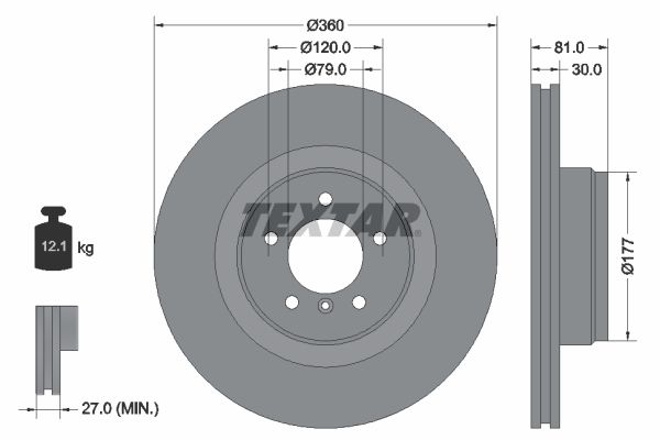 TEXTAR Bremžu diski 92178403