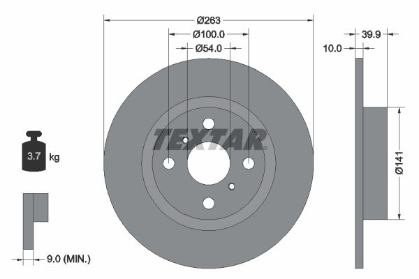 TEXTAR Тормозной диск 92179303