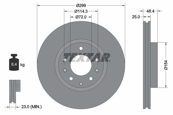 TEXTAR Тормозной диск 92180703